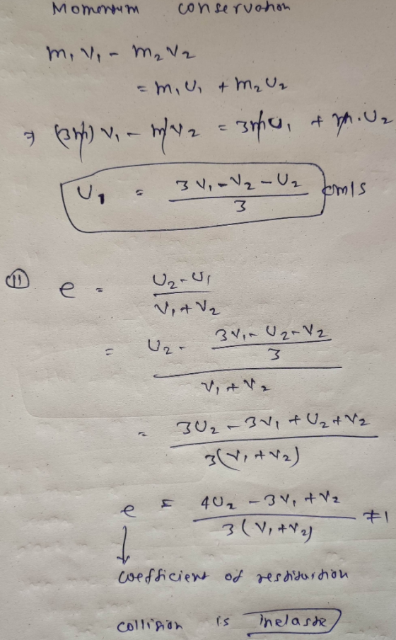 Mommm conservahan miNi-M2V2 - Miu, +m2 Ur V1 3 N,N2-U mts e - 3YU2-V2 3. 40 3V, +V2 3(V, Coeficien od eshdurdhou Inelase fs C