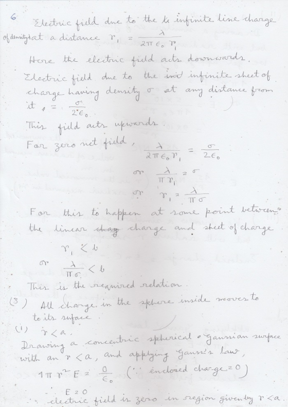 - Electric field due to the te infinite line charge of density at a distance r, z 2T ER Hore the electric field acts downward