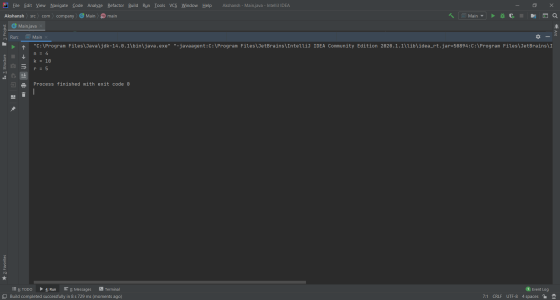 File Edit View Navigate Code Analyze Refactor Build Run Tools VCS Window Help Akshansh - Main.java - IntelliJ IDEA X Akshansh