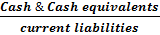 Cash & Cash equivalents current liabilities