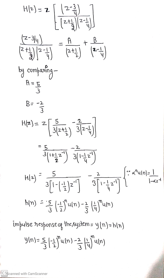 3) te () ) () () by comparing 0 - B - - H) [일) ) 의 [1] Ain) 등 (Yun-Jun) impulse response of the system = y(n)=h(n) | 9In- un)