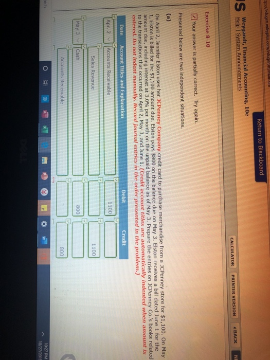 aps/edugen.wileyplus.com/edug Return to Blackboard Weygandt, Financial Accounting, 10e Help System Announcements - CALCULATOR