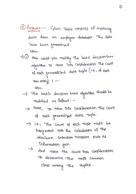 @ Answer: - Given Table consists of training data from an employee database. The data have been generalized. Now = 6 How woul