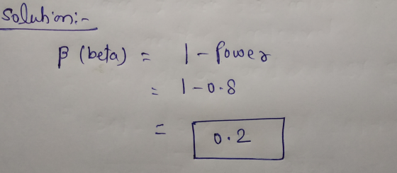solution in P (beta) & l-Power 1-0.8 0.2