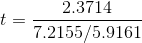 t=\frac{2.3714}{7.2155/5.9161}