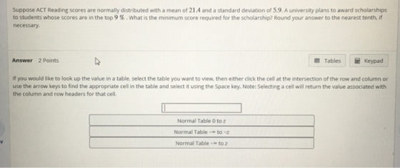 Suppose ACT Reading scores are normally distributed with a mean of 21.4 and a standard deviation of 5.9. A university plans t