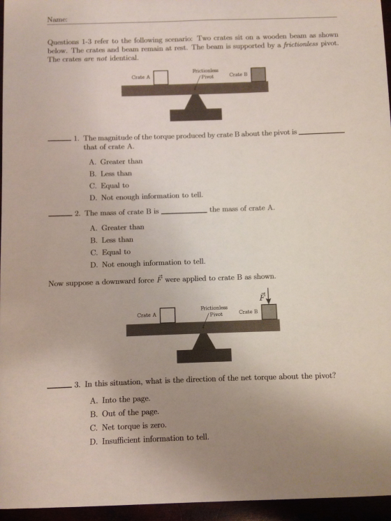 Refere to the following scenario: Two crates sit o