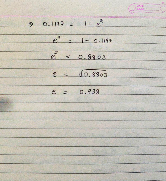 DATE PAGE > 0.1192 = 1- e ei 1-0 .)/97 e = 0.8803 = 0.8803 0.938