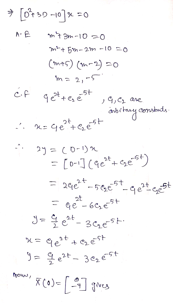 → [D+3D 407% =0 mit 3m-10 zo m²+5m-2m-1050 (mAh) (0-2) =0 m=2,-5 at -57 te , 9, C are constants 27 st asbitary constants x= g