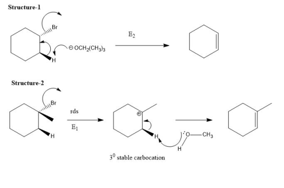 Structure-1 OOCH(CH3)3 Structure-2 rds 10-CH3 Η 30 stable carbocation