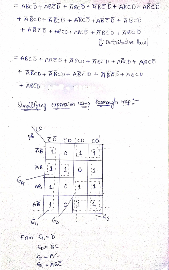 = ABC Õ+ ABTŐ + ArcÕ + ĀBE Ō + ABCD + ABCD + ABCD+ ABC Ō + ABCD +ABC Õ + ĀBCD + Ā B Ő + ABCD+ ABCD + ĀBCD + ĀBTÕ E Distributi