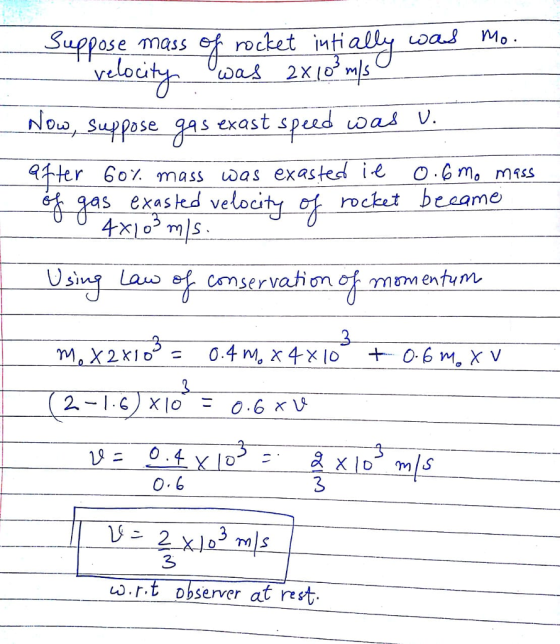 ose mass rocket imti 守 Ou Supjdse te ass das exastesd ie O.Gmo mtss s exasjed veloci rocket beaame Using Las servahamomamentym つ 0 0.6 3 2 3 Lo.r.t Dbserver at re