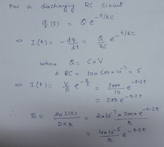 For a disch R C RC -0.2七 -0.2t