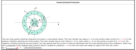 Image for Coaxial Cylindrical Conductors Two very long coaxial cylindrical conductors are shown in cross-section above.