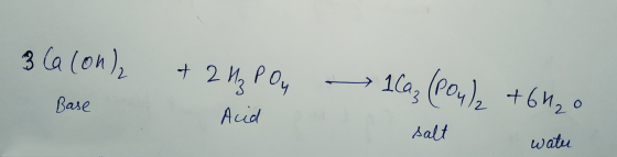 Laco) 2x - 1,69, 4.. 3 lacon & 2 H₂ PO 11a (PO4)2 +64₂0 Base Acid salt watu