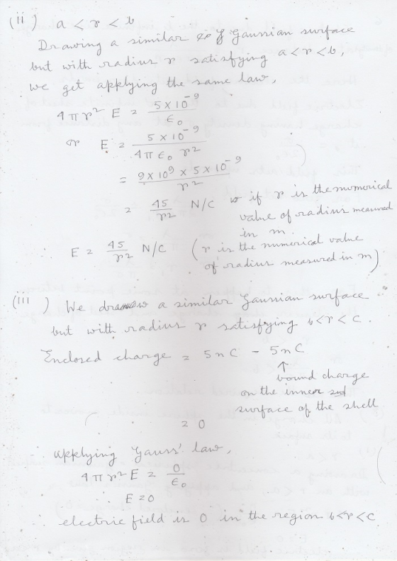 lilj a <p < Drawing a similar to of Gaussian surface but with radius & satisfying a<r<b, we get applying the same lane, 5 X 1
