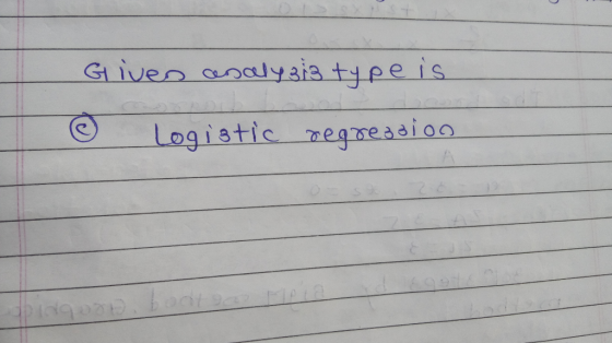Giveo analy aia type is Logistic regressinn