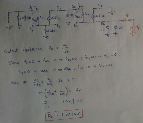 By ibi B 162 Jo Oo sk. Ver $6k|| tok ve 1 0,1256 I Lovor Love LOE 30.2kn 1.5k slok a + Output resistance Ro Since Vs = 0 = Vb