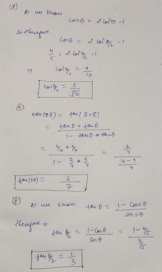 As we know Cosso a 2 lost so therefore % - 1 Coso = 2 60 2108 of 1 U tau (20) = tan (0+0) taro + fand - tano tauo [ten (120)