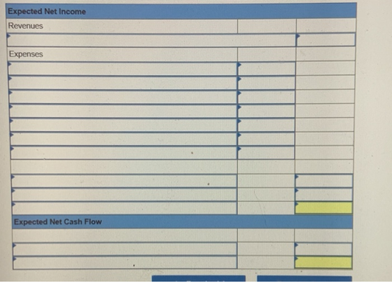 Expected Net Income Revenues Expenses Expected Net Cash Flow