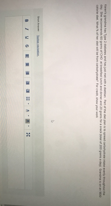 Karens grandma has Type 2 diabetes and has just met with a dietitian. Part of the diet plan is to spread carbohydrate intake