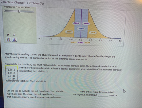 Complete: Chapter 11 Problem Set Degrees of Freedom = 95 .5000 -5000 5000 2500 2500 -3.0 -20 -10 0.0 10 -0.677 0.000 0.677 2.