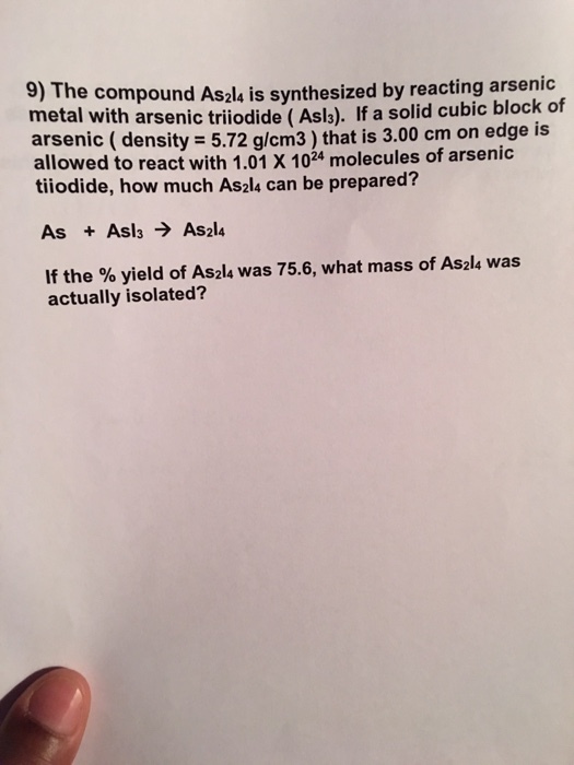 The compound AS_2I_4 is synthesized by reacting ar