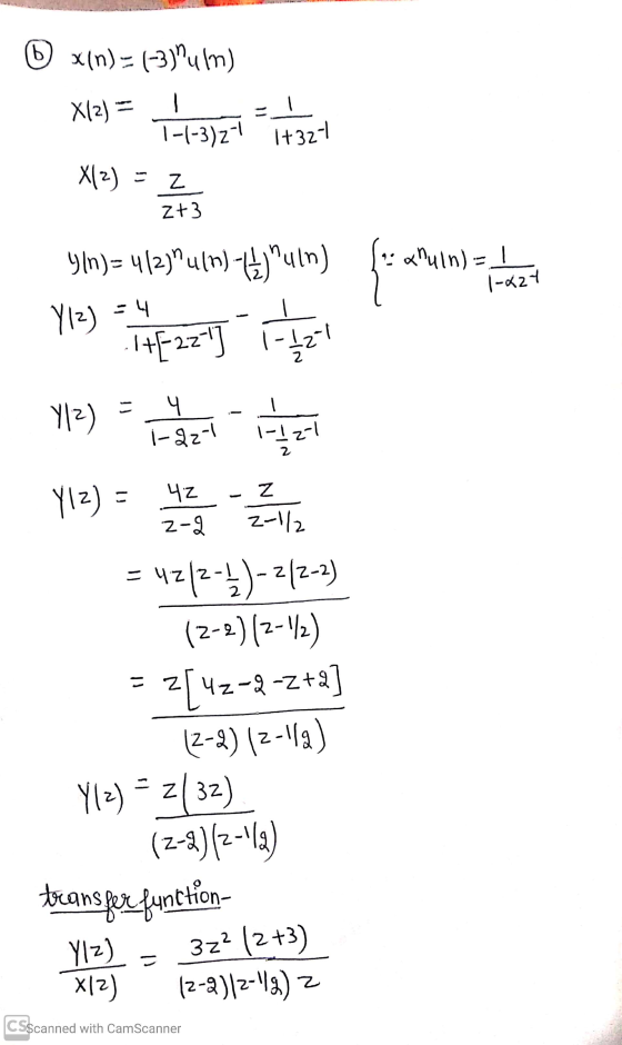 | ⑥ x(n)= (-3)um) 지) = LANT - 시22 z+3 190) = un) Sun) { seunho 에 2) 제 쭒 를 = (-1)-() (-2)(-12) = z2Z2] [2-2) (-1) 112132) (23