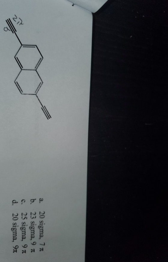 a. 20 sigma, 71 b. 23 sigma, 9 T c. 25 sigma, 9 TT d. 20 sigma, 9rt