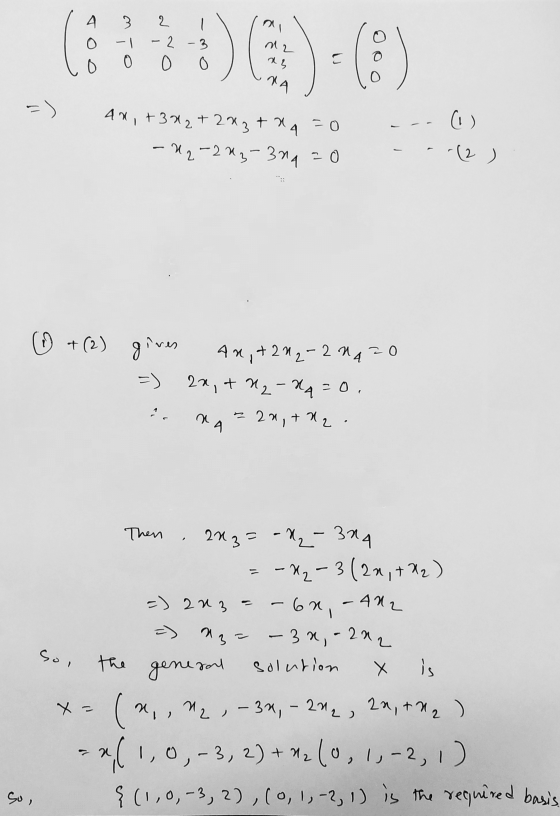 / 4 3 2 1 10 -1 -2 -3 lo o o o Ooo Una =) A 4x, +3712 + 2x2 + x = 0 -M2-213-314 2 0 --- (1) - - -(2) O + (2) gives an + 2N2-2