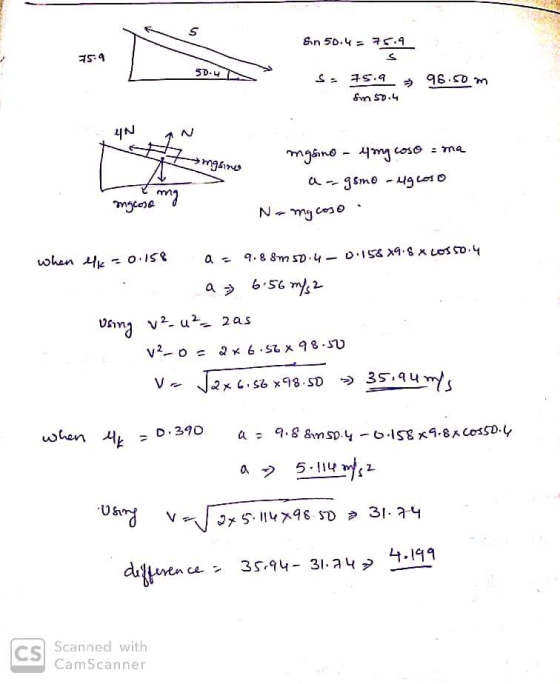 Sin 50.4 = 75.4 75.4 SD-4 S: 75.9 sin 50.4 98.50 m UN Fangsine Img mgsino - yong coso = ma a-gsmo - Mg Coro Na mg coso mgco