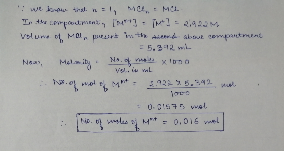 we know that MCL n =1, MCn Mt] = 2,422M In the cempasctment, [Mt Volume ot Matn puessnt mthe Ateond aboue compatment Q.922 M