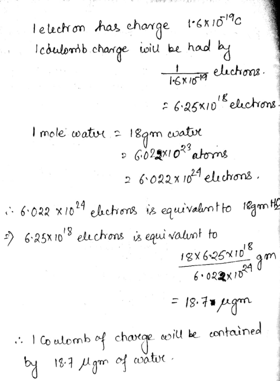 Icoulorib chartge ioiu be hod elachom I mole cwatvr 18am oathe 23 uiv ל 625x10,Selt chans 9 sequi vaunt to 18 24 1 Co ulomb of chaxge coil be containea