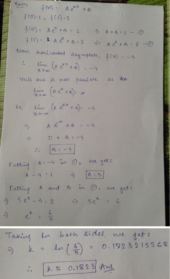 2 A e lim 1, t KT Lod A and B in. C) , we get : 5 e -4.2 k. Taking Lu beth ides, ne et : 6 3