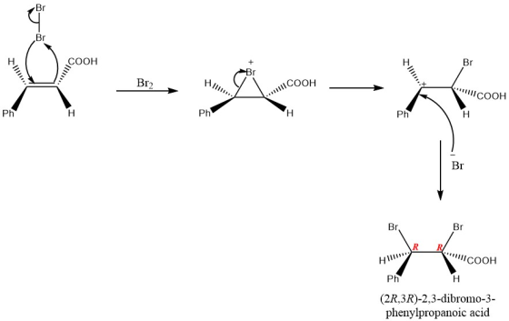 COOH Br Br2 11111COOH -X COOH Ph Ph Br Br. RR X COOH Ph (2R,3R)-2,3-dibromo-3- phenylpropanoic acid