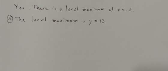 rc 1s a local maximum, 사 χ=-4, A The Local is -B ma 지 m u m y