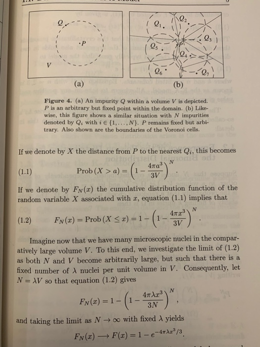 1- 03 06 - Q ! (a) (b) Figure 4. (a) An impurity Q within a volume V is depicted. P is an arbitrary but fixed point within th
