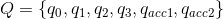Q = \{q_0, q_1, q_2, q_3, q_{acc1}, q_{acc2}\}