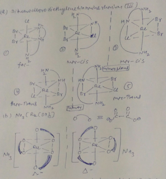 (1) Dikonocloro diethylenetamusheshenius (IH). ce Br I HN, re - Br By + By -n2 ner-cis Mercis - Nhninerplane t-NH I HN - BO B