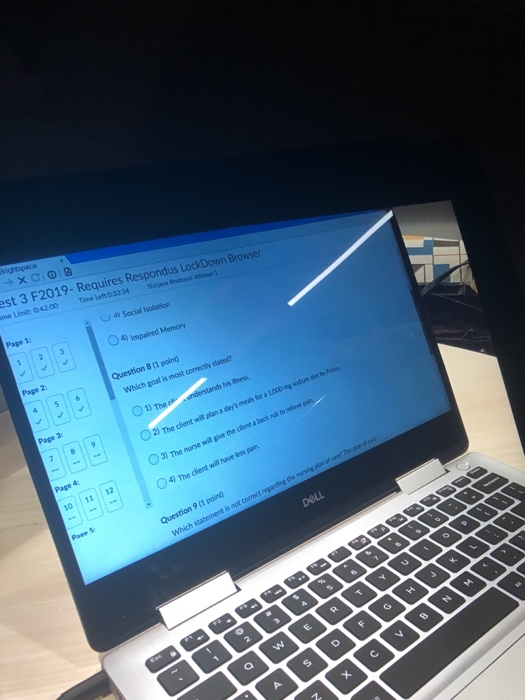 nightspace est 3 F2019- Requires Respondus LockDown Browser me Limit: 0:42.00 Time 0:3234 di Socialisation Page 1 4) Impaired