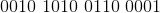 0010 1010 0110 0001