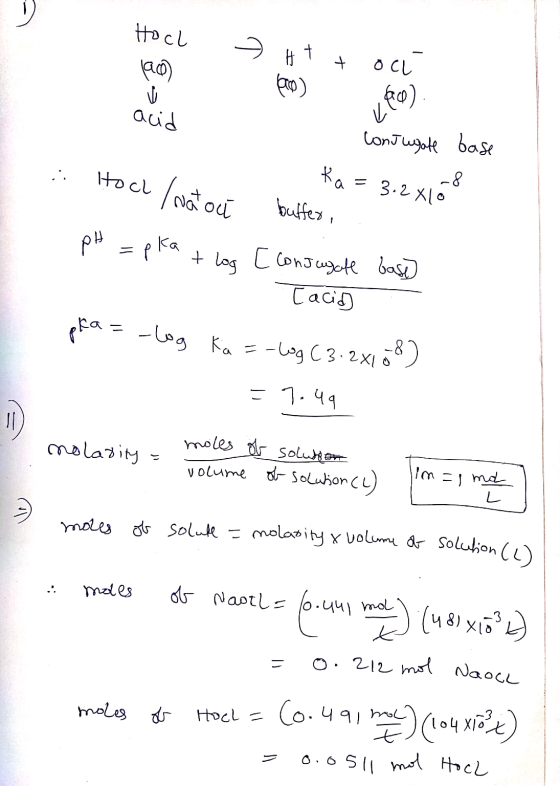 си - н 1200) оси acid Conjugate base C . Hoch / Nat out ka=3.2010 buffer To8 pH = pka + log [ conjugate based Tacid] ودا - =