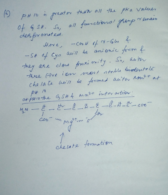 12 PH10 is greater than all the pka valuer of 6 St. So, all finectional group remain derpronated. here, -Coot of d-glu & - SH