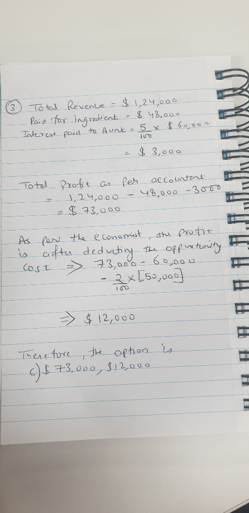) Total Revenue = $1,24,000 Paid for ingredient = $ 48,000 Interest paid to Aunt = 5 x $60,000 $ 3,000 11 Total - profit as p