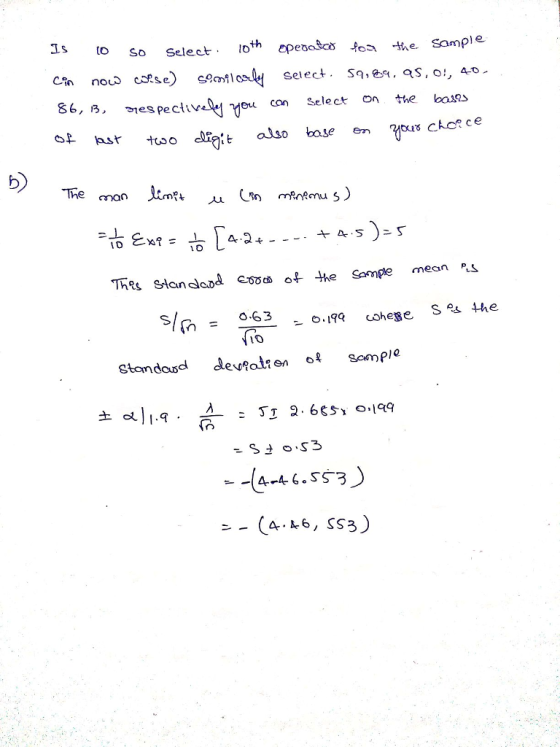 oth epedaScs los -the Sample select. S, s, o!, 4-0 to eu co Select On the baes The non 4- mean PS Thes SlandloDA Cc of the Sampe o.63 1o 44 6.SS 3