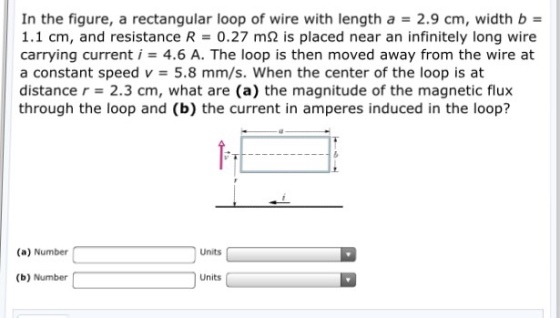 In the figure, a rectangular loop of wire with len