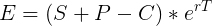 E = (S+P-C)*67