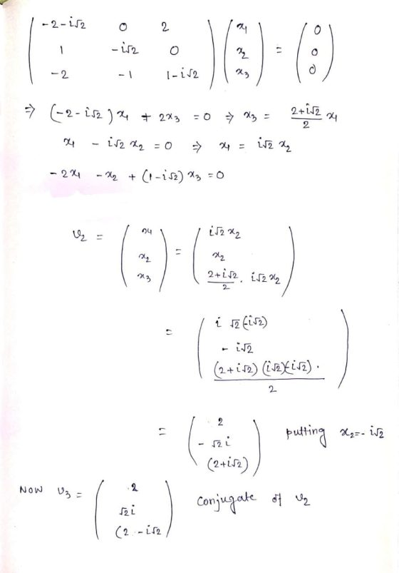 - 2-isz 0 2 1 - ire - 2 -1 l-ir2 -> (-2-isz ) 4 & 2*3 + 2y = 2+ire 2 ir2 x = 0 => ire de -224 - X2 + (1-2 S2) X3 = 0 04 ų i52