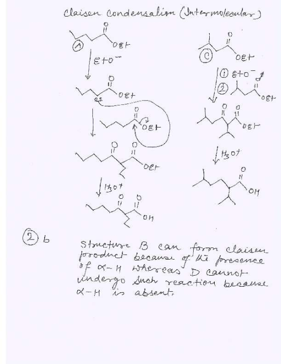 Claisen condensalion (Intes molecular) Det Det Eto M W 081- 0 0 W Y0P COLO oet SOM 6 structura B can foron claisen poroduct b
