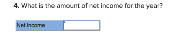 4. What is the amount of net income for the year? Net income